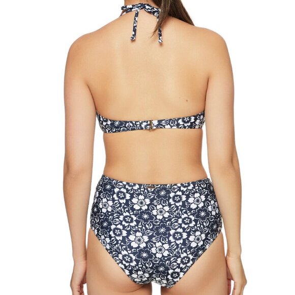 NWT Nicole Miller Bikini Set Size XL Black White Floral High Rise Bathing Suit - Picture 2 of 8